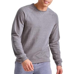 Hanes Originals Men’s French Terry Sweatshirt, Tri-Blend Crewneck Sweatshirt for Men(Black 50r Pe Heather)