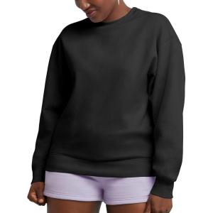 Hanes Originals Women’s Fleece Sweatshirt, Midweight Sweatshirt for Women, Placed Flowers(Black)