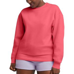 Hanes Originals Women’s Fleece Sweatshirt, Midweight Sweatshirt for Women, Placed Flowers(Pinky Peach)