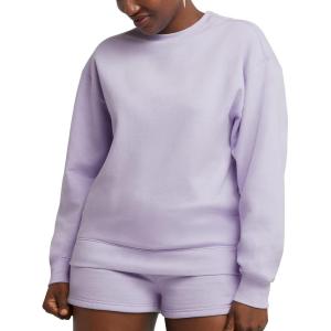 Hanes Originals Women’s Fleece Sweatshirt, Midweight Sweatshirt for Women, Placed Flowers(Urban Lilac)