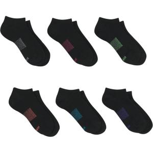 Hanes Performance No Show, Lightweight X-Temp Cooling Socks for Women, 6-Pack(Black/Color Mesh)