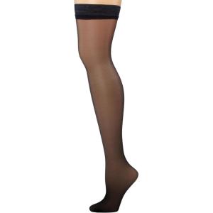 Hanes Silk Reflections Women’s Lace-Top, Sheer Toe, Thigh-High Stockings(Classic Navy)