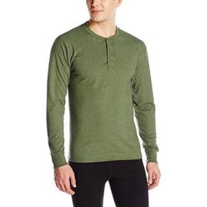 Hanes T Beefyt Henley, Men’s Cotton Long Sleeve Shirts(Forest Grove Harmony)