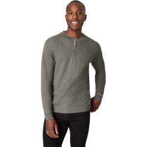 Hanes T Beefyt Henley, Men’s Cotton Long Sleeve Shirts(Pebblestone Crossdye)