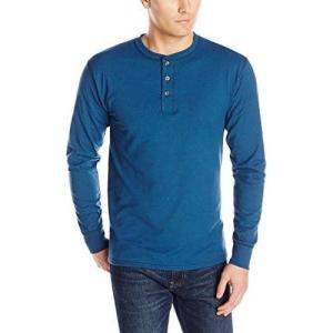 Hanes T Beefyt Henley, Men’s Cotton Long Sleeve Shirts(Tide Pool Sweater Heather)