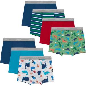 Hanes Toddler Boys’ Potty Trainer Underwear, Light Leaks Boxer Briefs & Briefs Available, 6 & 7 Pack(Blue/Green Prints – 7 Pack)