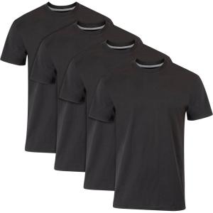 Hanes Ultimate Men’s Fresh Iq Slim Fit Crew Undershirt, 4-Pack(Black – 4 Pack)