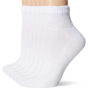 Hanes Ultimate womens Ankle Socks, Comfort Toe Seamed, White & Black Available, 6-pack(White – 6 Pack)