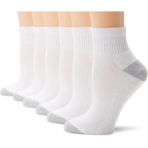 Hanes Women’s 6-Pair Comfort Fit Ankle Socks(White)
