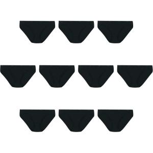 Hanes Women’s Bikini Underwear Pack, Classic Cotton Bikini Panties, 10-Pack (Colors May Vary)(All Black)