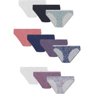 Hanes Women’s Bikini Underwear Pack, Classic Cotton Bikini Panties, 10-Pack (Colors May Vary)(Solid/Print Mix)