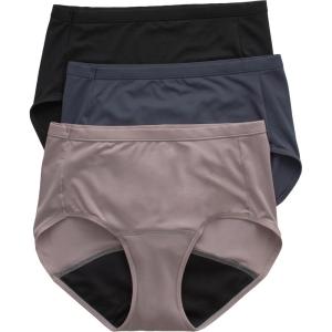 Hanes Women’s Comfort, Period Underwear Pack, Light Leaks Period Panties, Light Protection Underwear, 3-Pack(Brief  Neutrals)