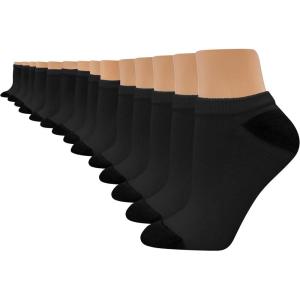 Hanes Women’s Cool Comfort No-Show Socks, Moisture-Wicking Socks, 14-Pack(Black – 14 Pack)