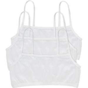 Hanes Women’s Cropped Bralette Pack, 3-Pack, Breathable Crop Top Bras, Solid or Assorted, 3-Pack(White/White/White)