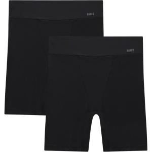 Hanes Women’s Moves Underwear, Anti-Chafe Slip Shorts, Microfiber Slip Shorts for Women, 2-Pack(Black/Black)