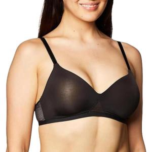 Hanes Women’s Oh So Light Comfort Flex Fit Wire Free Bra(Black/Nude)