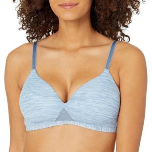 Hanes Women’s Oh So Light Comfort Flex Fit Wire Free Bra(Denimjacket Blue Heather Print)