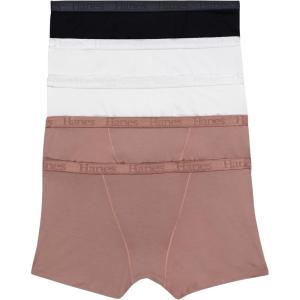 Hanes Women’s Originals Ultra SuperSoft Boxer Brief Underwear (5-Pack)(Earthen Tan/White/Black)