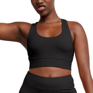 Hanes Womens Originals Women’s Longline Sports Bra(Black)