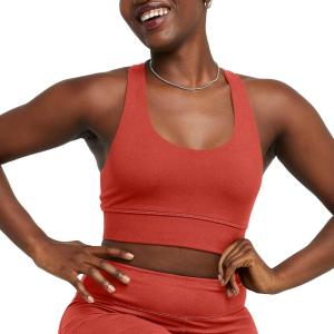 Hanes Womens Originals Women’s Longline Sports Bra(Red River Clay)