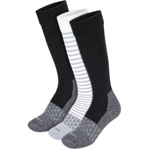 Hanes Women’s Over-the-Calf Socks w/ Mild Graduated Compression, Absolute Wellness Non-Binding Cushioned Socks, 3-Pack(Black/Grey/White)