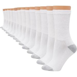Hanes Women’s Socks, Moisture-Wicking Crew or Ankle Socks for Women, 14-Pack(White – 14 Pack)