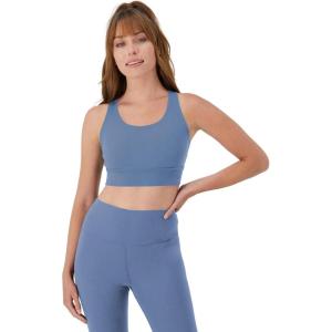 Hanes Womens Sports Bra, Moves Racerback Crop Top Yoga Bras for Women, Stretch Sports Crop Top with Cutout, Wicking(Blue Dive)