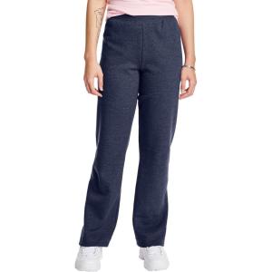 Hanes Women’s Sweatpants, EcoSmart Fleece, Pocketless Open-Bottom Sweatpant, Regular & Petite(Navy Heather)