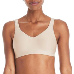 Hanes Womens Wireless Bra, Smooth Comfort Full-Coverage T-Shirt Bra for Women, Single Or 2-Pack(Nude)