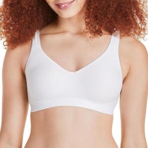 Hanes Womens Wireless Bra, Smooth Comfort Full-Coverage T-Shirt Bra for Women, Single Or 2-Pack(White)