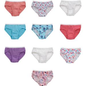 Hanes girls And Toddler Underwear, Cotton Knit Tagless Brief, Hipster, and Bikini Panties, Multipack (Colors May Vary)(Hipster – Assorted 3 – 10 Pack)