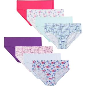 Hanes girls Organic Underwear, Brief & Hipster, Toddler & Girl Sizes, Pure Comfort Organic 100% Cotton Panties, 8-pack(Brief – Pink Blue Solids & Patterns)