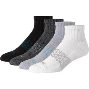 Hanes mens Absolute Active Cushioned Ankle Socks, Moisture Wicking Socks, Seamless Toe, 4-pack(Black/Gray/White)
