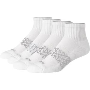 Hanes mens Absolute Active Cushioned Ankle Socks, Moisture Wicking Socks, Seamless Toe, 4-pack(White)