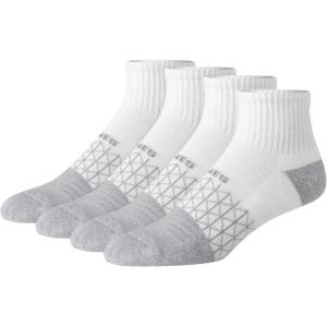 Hanes mens Absolute Active Cushioned Ankle Socks, Moisture Wicking Socks, Seamless Toe, 4-pack(White/Gray Marl)