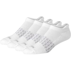 Hanes mens Absolute Active Cushioned Heel Shield Socks, Moisture Wicking Socks, Seamless Toe, 4-pack(White)