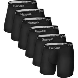 Hanes mens Boxer Brief Underwear Pack, Stretch Cotton Boxer Briefs for Men, Moisture-wicking, 12-pack(Black – 12 Pack)