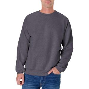 Hanes mens Ultimate Sweatshirt, Heavyweight Fleece Sweatshirt, Crewneck Pullover for Men(Charcoal Heather)