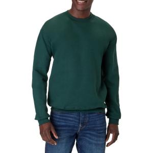 Hanes mens Ultimate Sweatshirt, Heavyweight Fleece Sweatshirt, Crewneck Pullover for Men(Deep Forest)