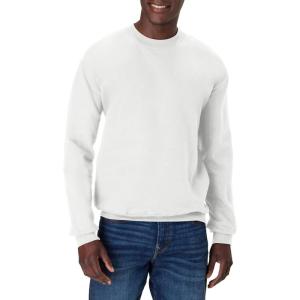 Hanes mens Ultimate Sweatshirt, Heavyweight Fleece Sweatshirt, Crewneck Pullover for Men(White)
