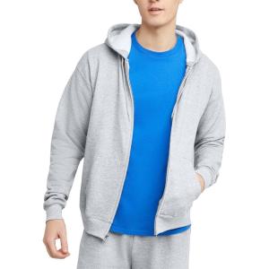 Hanes mens Zip-up Hoodie, Ecosmart Fleece Full-zip Hoodie for Men, Hooded Sweatshirt(Ash)