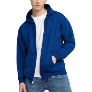 Hanes mens Zip-up Hoodie, Ecosmart Fleece Full-zip Hoodie for Men, Hooded Sweatshirt(Deep Royal)