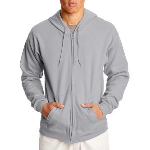 Hanes mens Zip-up Hoodie, Ecosmart Fleece Full-zip Hoodie for Men, Hooded Sweatshirt(Light Steel)