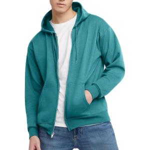 Hanes mens Zip-up Hoodie, Ecosmart Fleece Full-zip Hoodie for Men, Hooded Sweatshirt(Spanish Moss)
