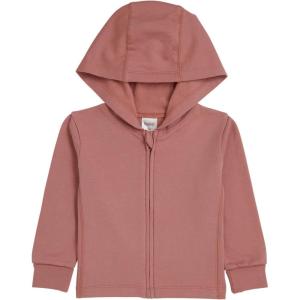 Hanes unisex-baby Pure Comfort Organic Hoodie, French Terry Full-zip Hooded Sweatshirt, Infant Boys & Girls(Misted Rose)