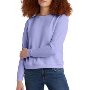 Hanes womens Crewneck Sweatshirt, Ecosmart Fleece Pullover With V-notch, Sweatshirt for Women(Peri Blue)