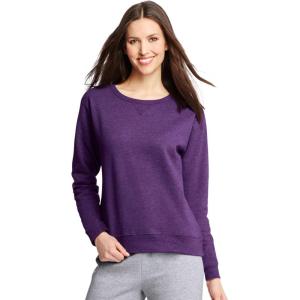 Hanes womens Crewneck Sweatshirt, Ecosmart Fleece Pullover With V-notch, Sweatshirt for Women(Violetsplendor)