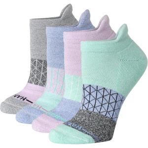 Hanes womens Cushioned No Show Tab Socks, Absolute Active No Show Socks for Women, 4-pairs(Purple Green Colorblock – 4 Pack)
