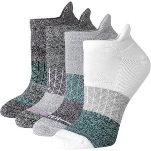 Hanes womens Cushioned No Show Tab Socks, Absolute Active No Show Socks for Women, 4-pairs(Teal Colorblock – 4 Pack)