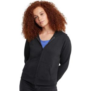 Hanes womens Ecosmart Full Zip Fleece Hoodie(Ebony)